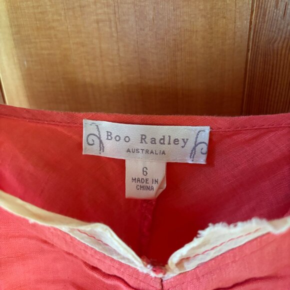 Coral Boo Radley Ruffled Linen Dress - Picture 6 of 8